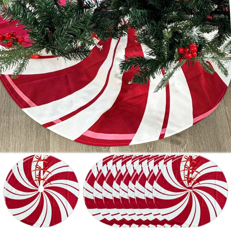 Christmas Tree Skirt Xmas Tree Mat Plush Trees Skirts Flowers Surround Bottom Carpet Base Round Cover Rug New Year Party Decor