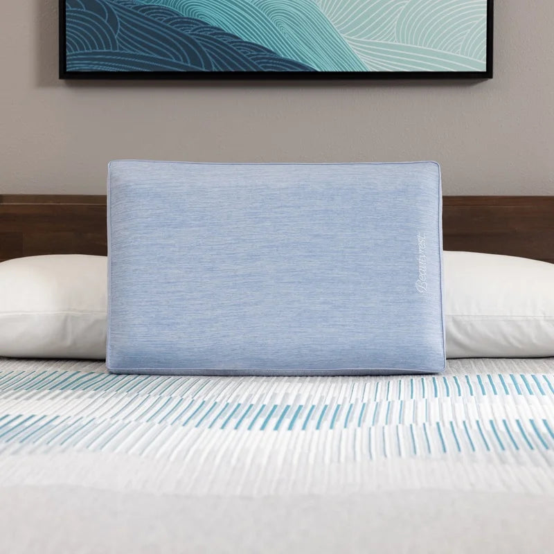 Cooling Memory Foam Pillow with AQUACOOL Technology Standard Queen Size Pressure Relief Breathable Washable Cover Antimicrobial
