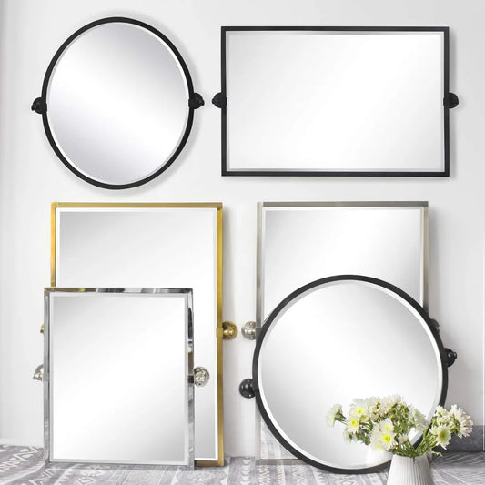Brush Nickel Metal Framed Recessed Medicine Cabinet Mirror