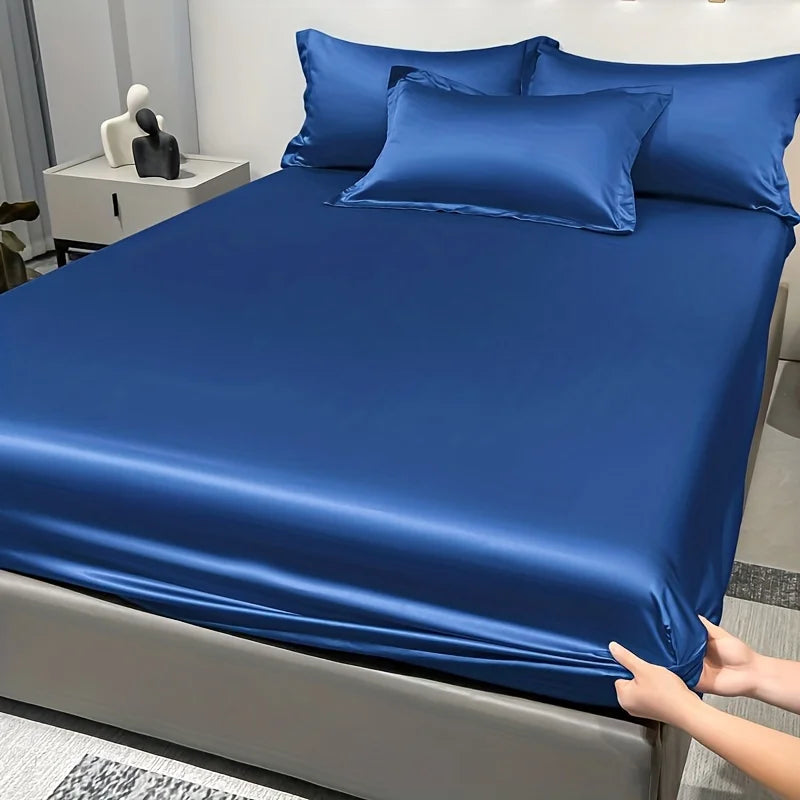 Luxury Satin Fitted Sheet .Silky Soft Deep Pocket Bedding