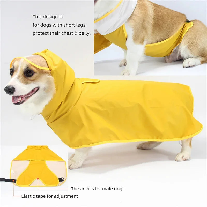 Waterproof Puppy Dog Raincoat with Hood