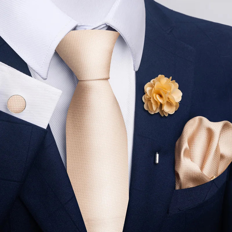 Luxury Green Floral Men’s Necktie Set .Tie, Pocket Square & Cufflinks
