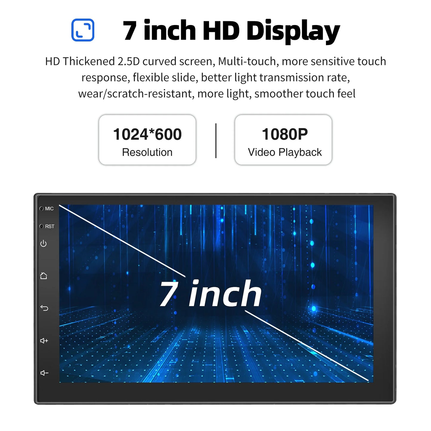 ESSGOO Android 14 Car Stereo  2 DIN Touchscreen with Wireless CarPlay, Android Auto, GPS Navigation & Bluetooth