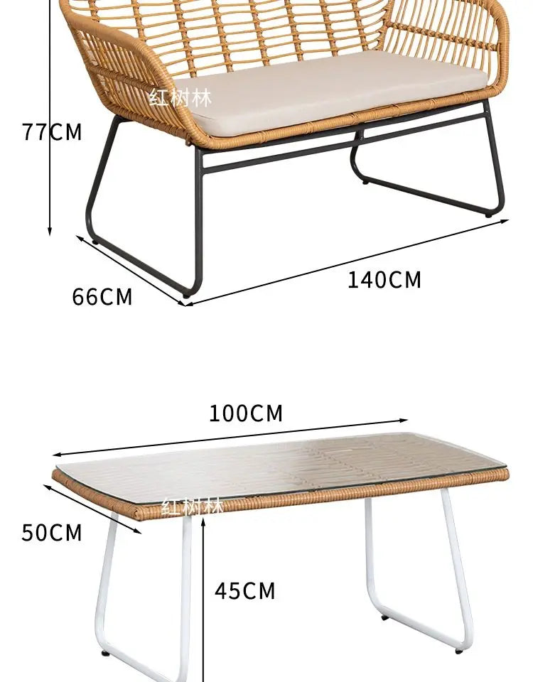 Modern Outdoor Patio Conversation Set.  Waterproof Balcony & Courtyard Lounge Furniture