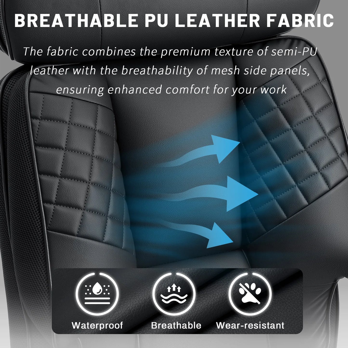 Executive Office Chair with Footrest, Adjustable Headrest & Lumbar Support, Ergonomic High Back Reclining Desk Chair