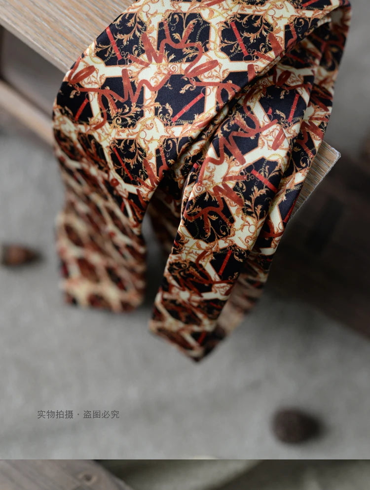 8cm Width New Design Printed Neckties Retro Anchor Animal Green Brown Neck Ties For Men Daily Wear Shirt Tuxedo Accessories Gift