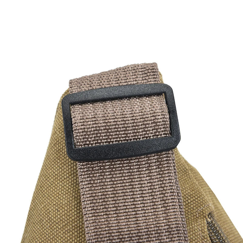 Canvas Crossbody Waist Bag with Adjustable Shoulder Strap