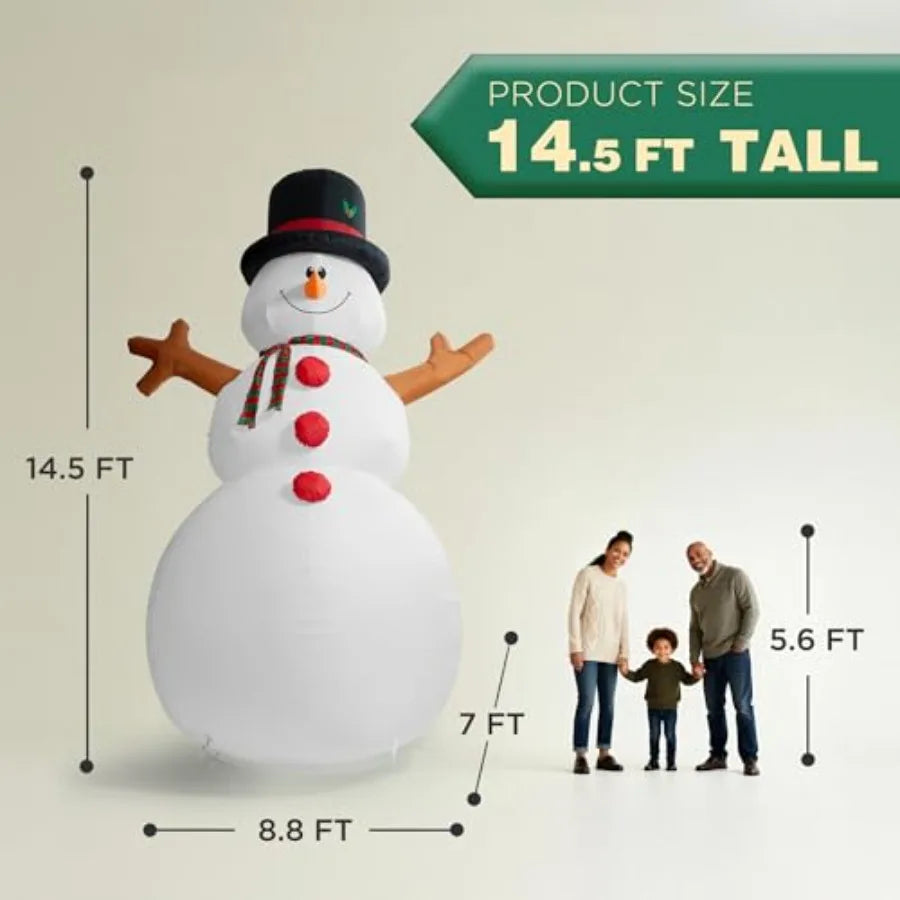 14FT Giant Inflatable Snowman .Outdoor Christmas Yard Decoration with LED Lights