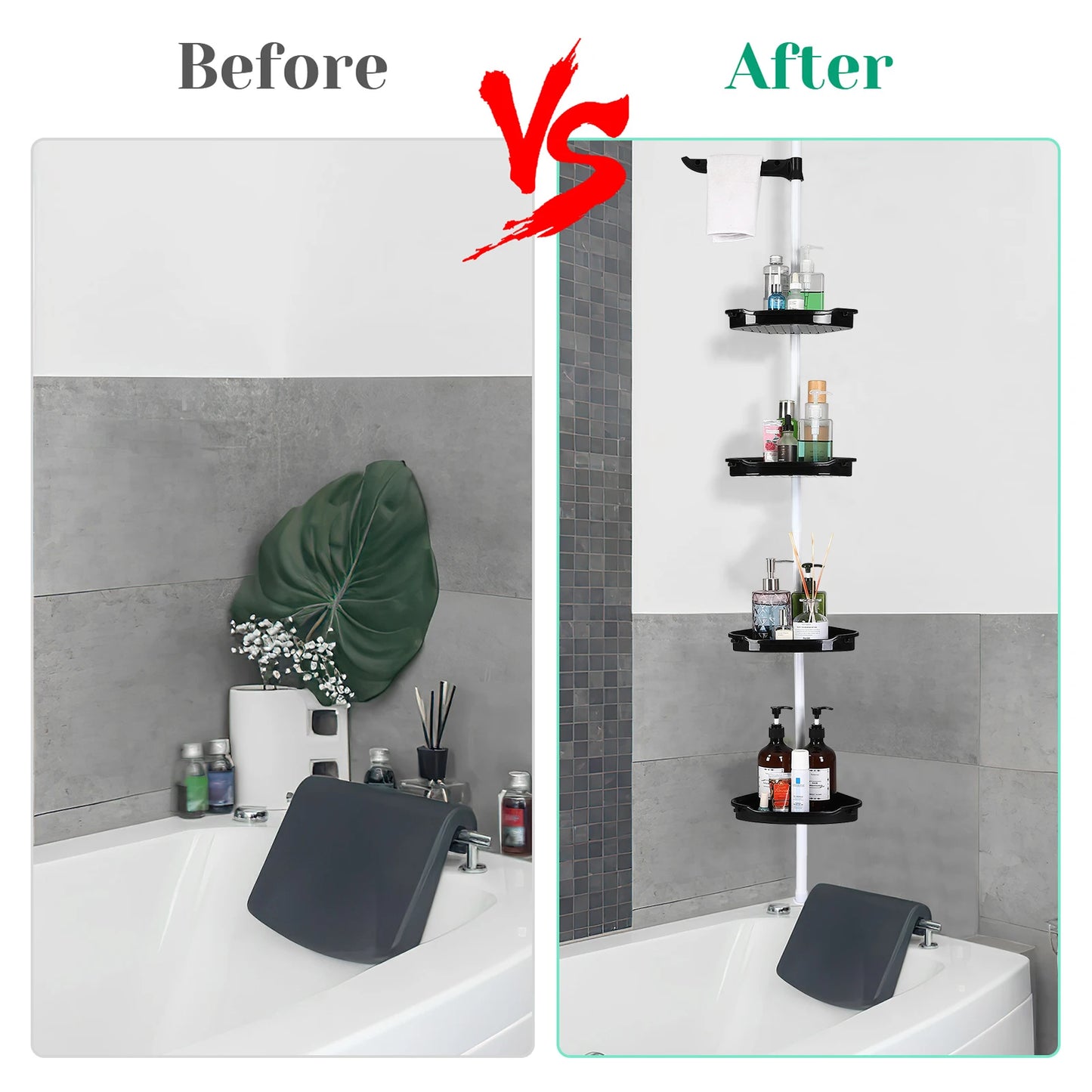 4-Layer Telescopic Corner Storage Rack Bathroom Shampoo and Shower Gel Storage Rack for Bathroom Shower Organizer