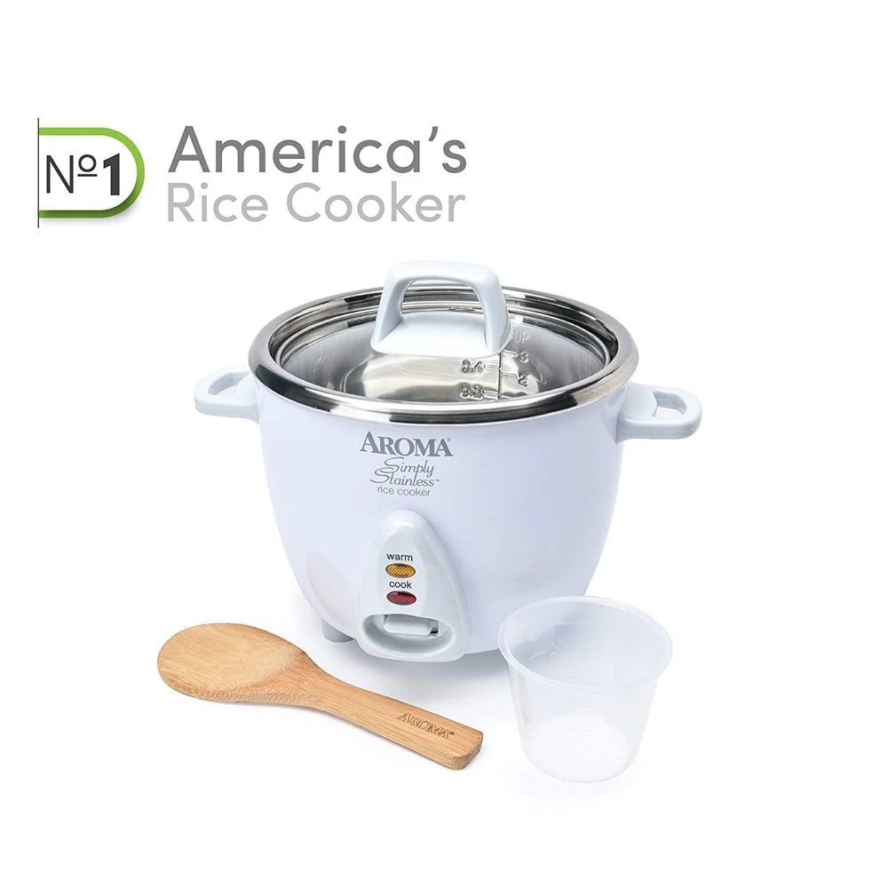 14-Cup Rice Cooker Stainless Steel One-Touch Operation Keep-Warm Feature Easy Clean Dishwasher Safe Includes Measuring Cup
