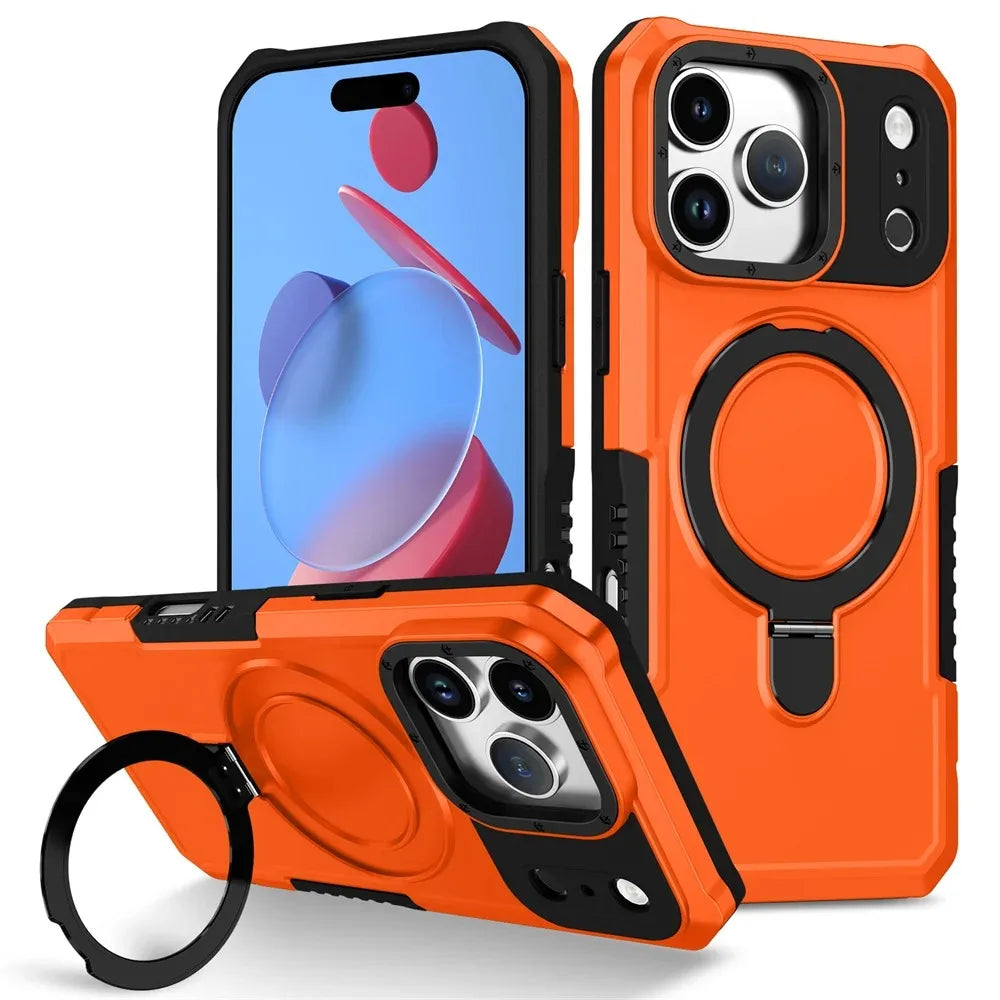 Luxury Anti-Slip Magnetic Stand Phone Case for iPhone 17 16 15 14 13 Pro Max