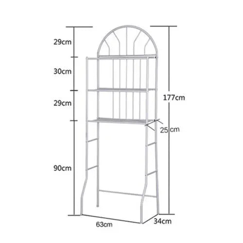 White 3-Tier Toilet Shelf Bathroom Towel Rack Metal Organizer Shelf Over Freestanding Storage For Bathroom