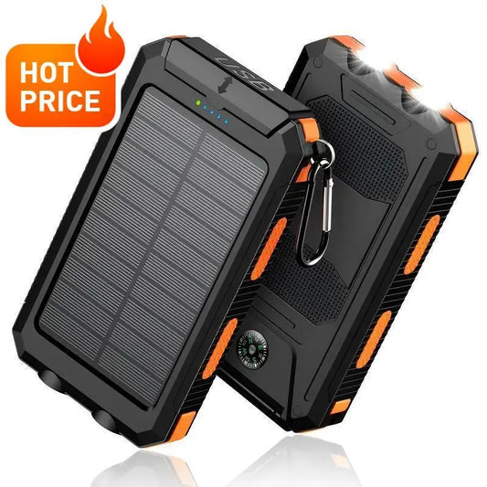 10000mAh Solar Power Bank Portable Charger – Outdoor Emergency Charging Battery Pack