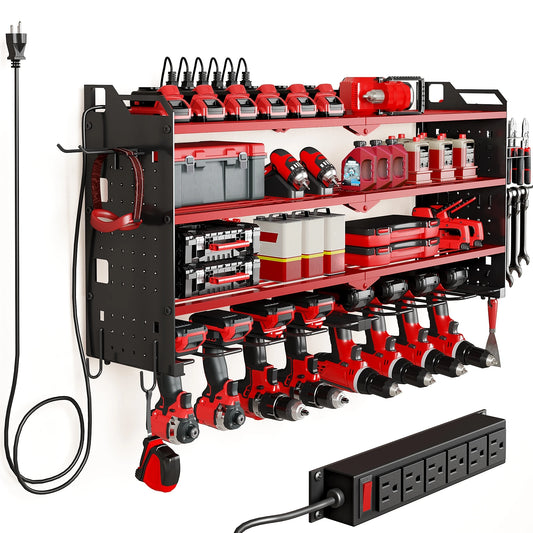 4 Layer Power Tool Organizer Wall Mount Screwdriver Storage