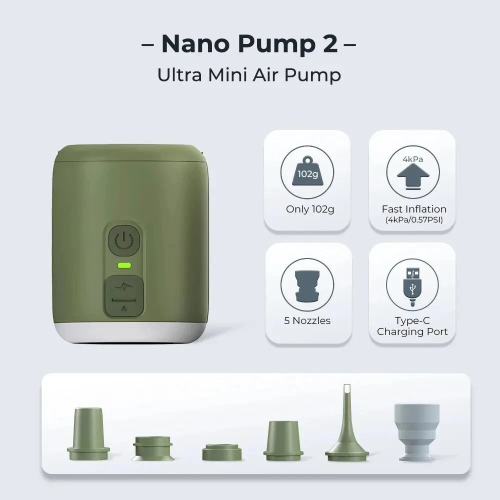 WESTTUNE Mini Air Pump with Camping Lantern – Rechargeable Portable Air Pump for Air Mattresses, Sleeping Pads &amp; Outdoor Adventures