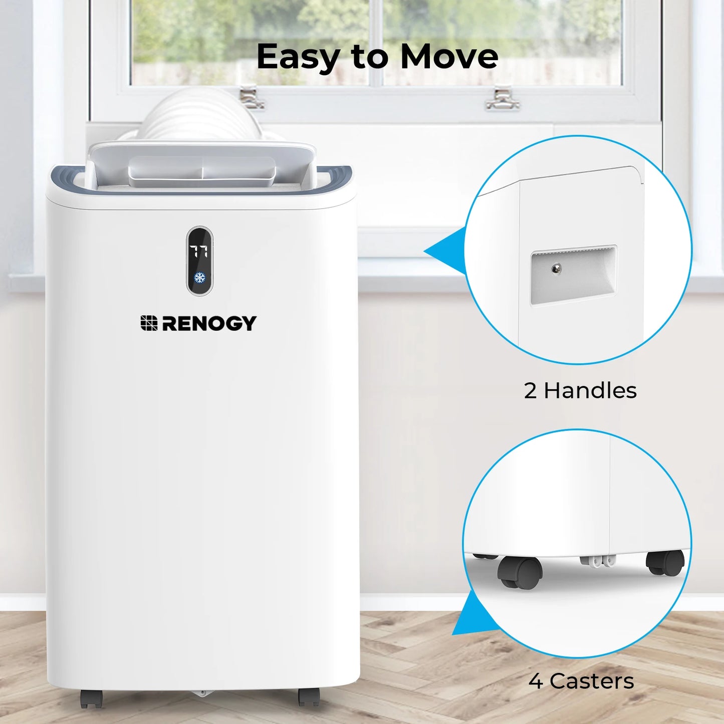 14,000 BTU Smart WiFi Portable Air Conditioner. Powerful Cooling for Home & Office