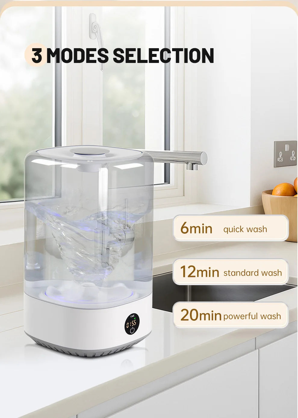 Travel Mini Washer - Cordless Rechargeable Underwear & Socks Washing Machine, Upgraded 6L Portable, Quiet Operation, Perfect For Camping, Dorm, RV & On-the-Go Use
