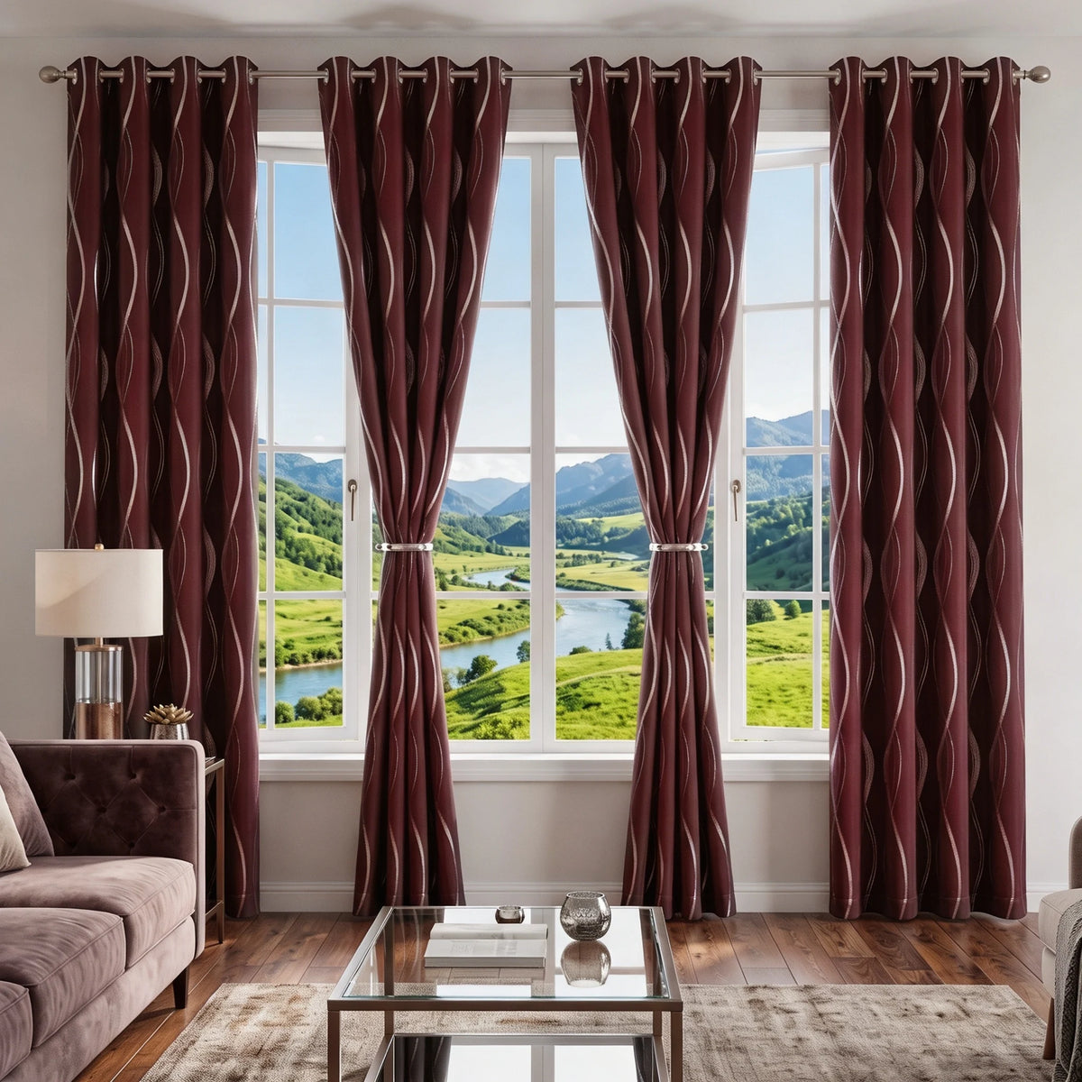 4-Panel Silver Foil Blackout Curtains | Heavy Window Panel Set