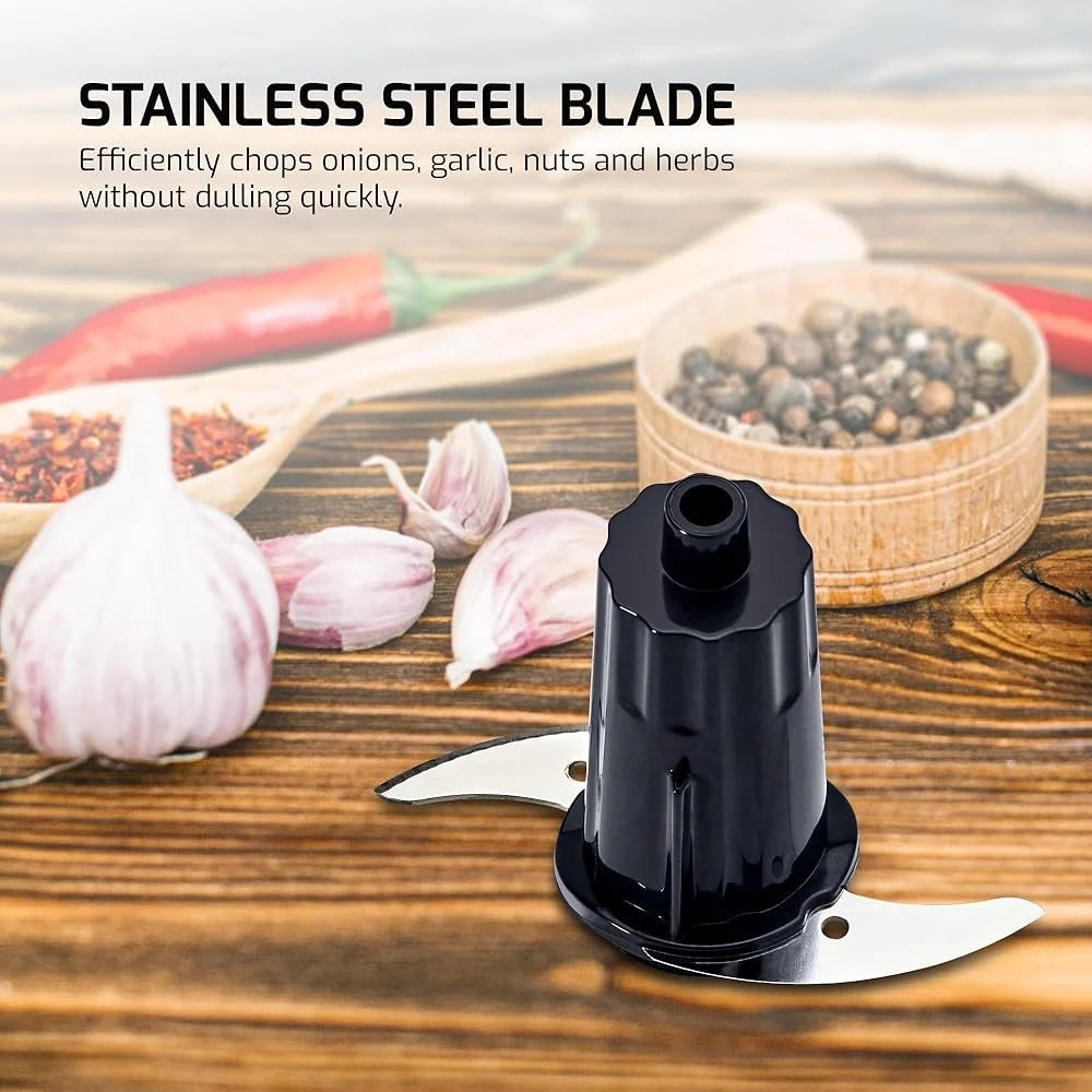 1.5 Cup Electric Food Chopper 100W One Touch Control Stainless Steel Blade Kitchen Processor Chopping Slicing Grinding Dicing