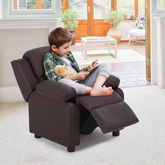 Kids Recliner Sofa Leather Armchair Couch with Footrest And Headrest for Living Room Nursery Gaming Reclining Chair Birthdays