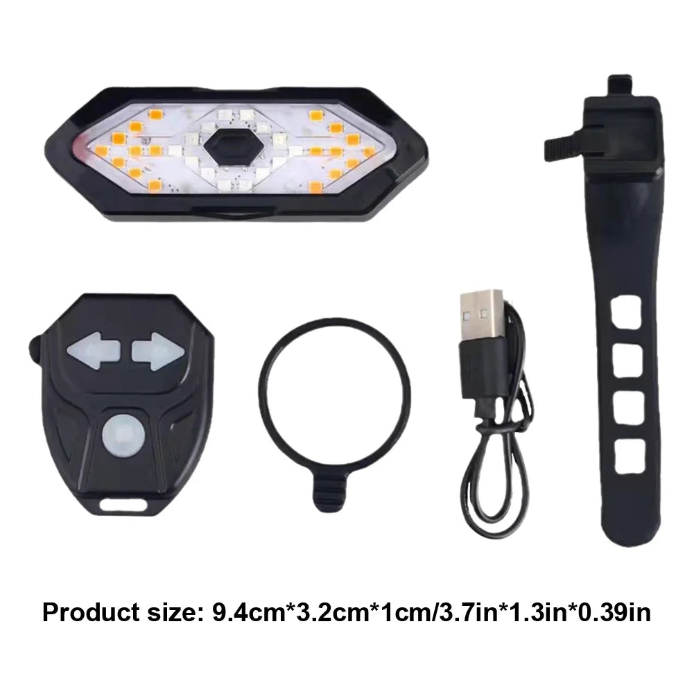 Remote Bicycle Rear Light IPX4 Waterproof Bike Turn Signal Lights 900mAh LED Bicycle Lamp Bike Wireless Remote Control Taillight