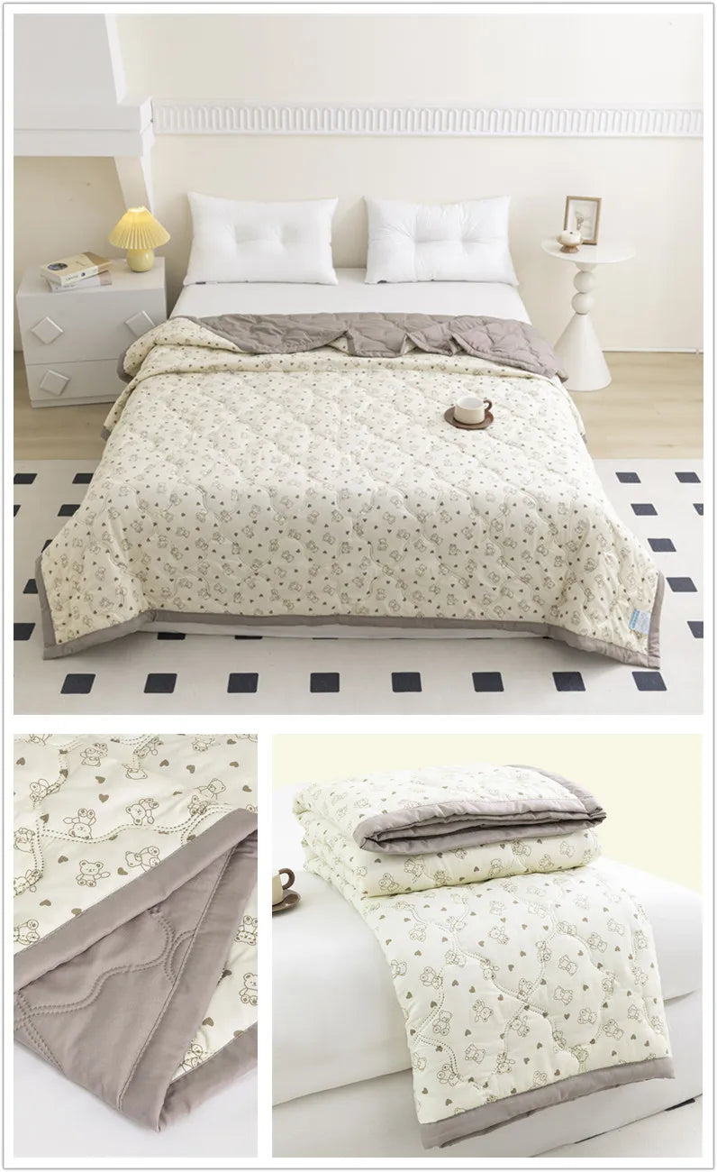 Floral Style Duvet Summer Thin Quilt Skin-friendly Bedspread Air Conditioning Blanket edredones Adults Kids Room Comforter Quilt