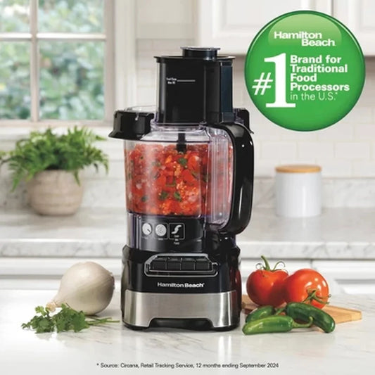 12 Cup Food Processor 500W Big Mouth Chute 3 Speeds