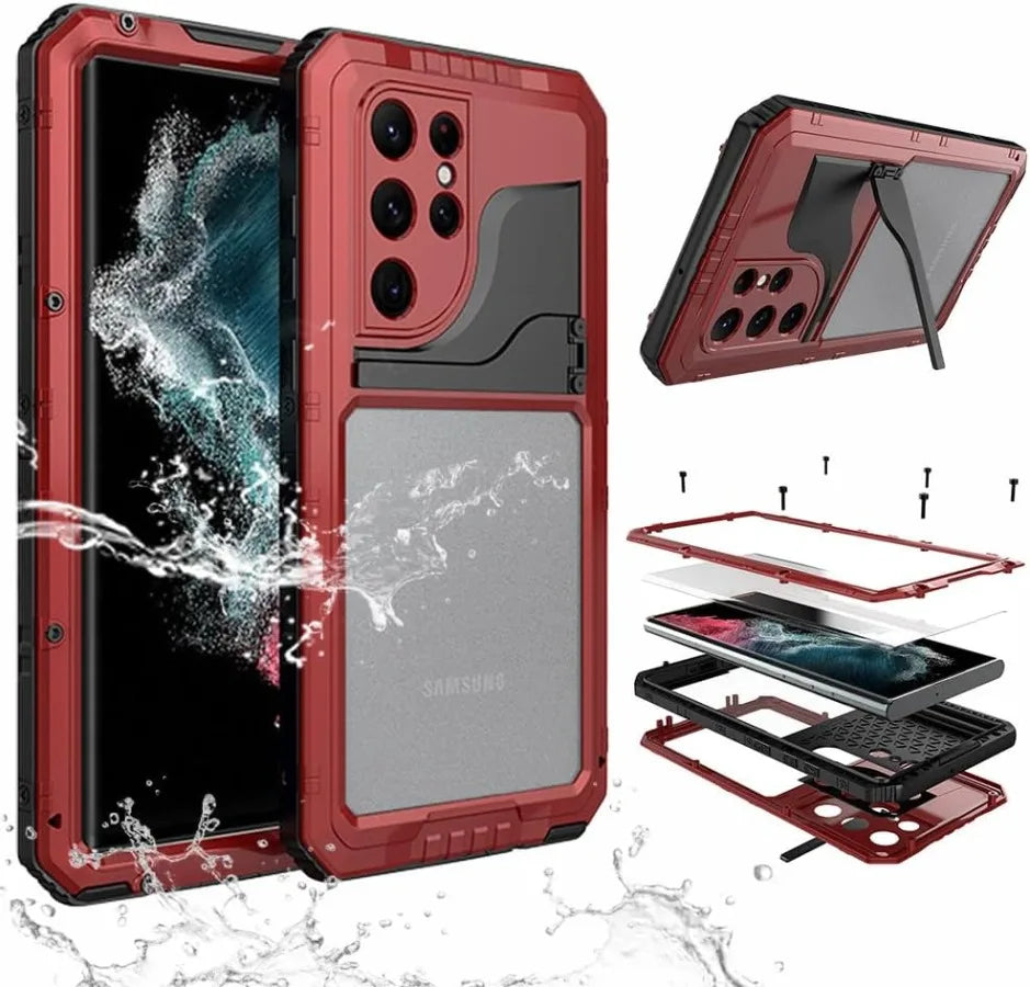 IP68 Waterproof Heavy Duty Metal Phone Case for Samsung Galaxy S24 S23 S22 Ultra Plus