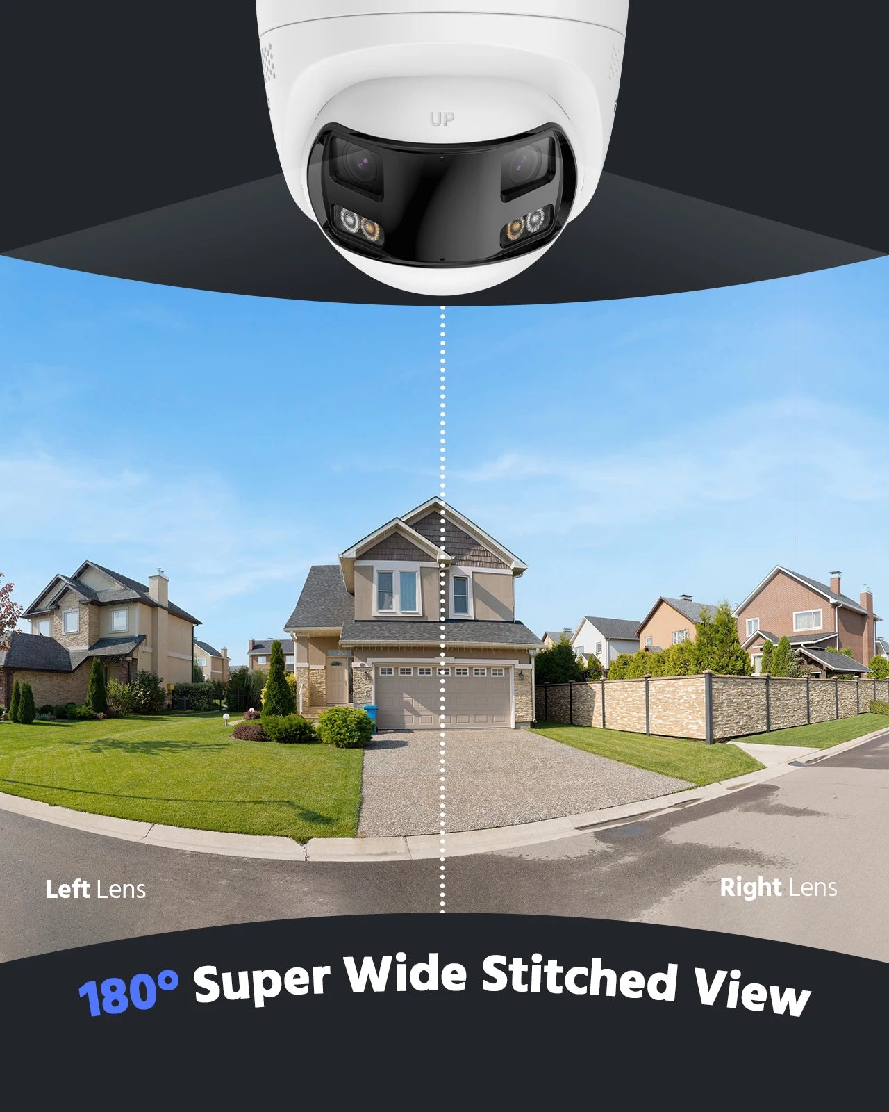 ANNKE 8MP Camera Security Dual Lens Human Detect Two Way Audio 180° Wide View Angle Panoramic Dual Lens Poe IP Camera