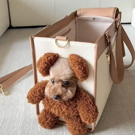 Luxury Soft-Sided Pet Carrier Tote . Stylish Travel Bag for Small Dogs & Cats