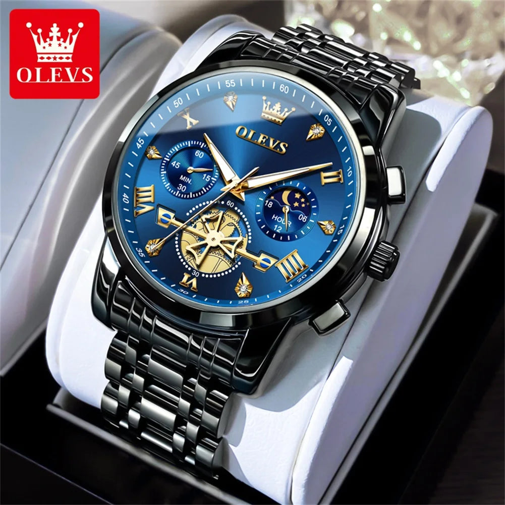 Men’s Classic Roman Numeral Watch. Elegant Metal Bracelet Design