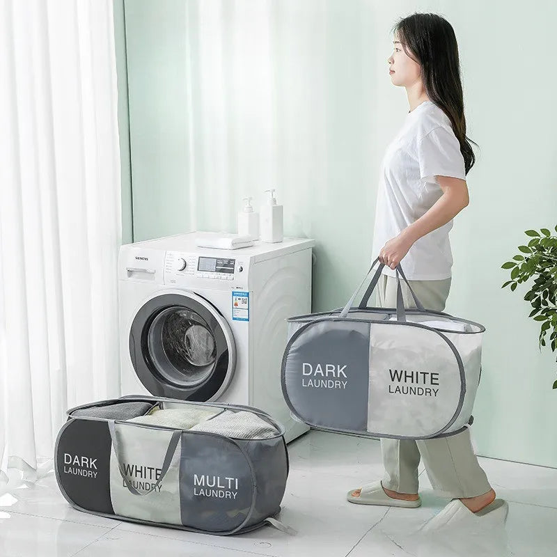 Large Foldable Laundry Sorting Hamper with Carry Handles