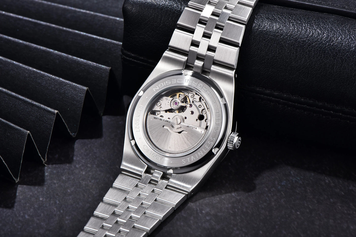 PAGANI DESIGN Men’s Automatic Luxury Watch,  Sapphire Crystal Stainless Steel Waterproof Mechanical Wristwatch with 3D Rhombus Dial