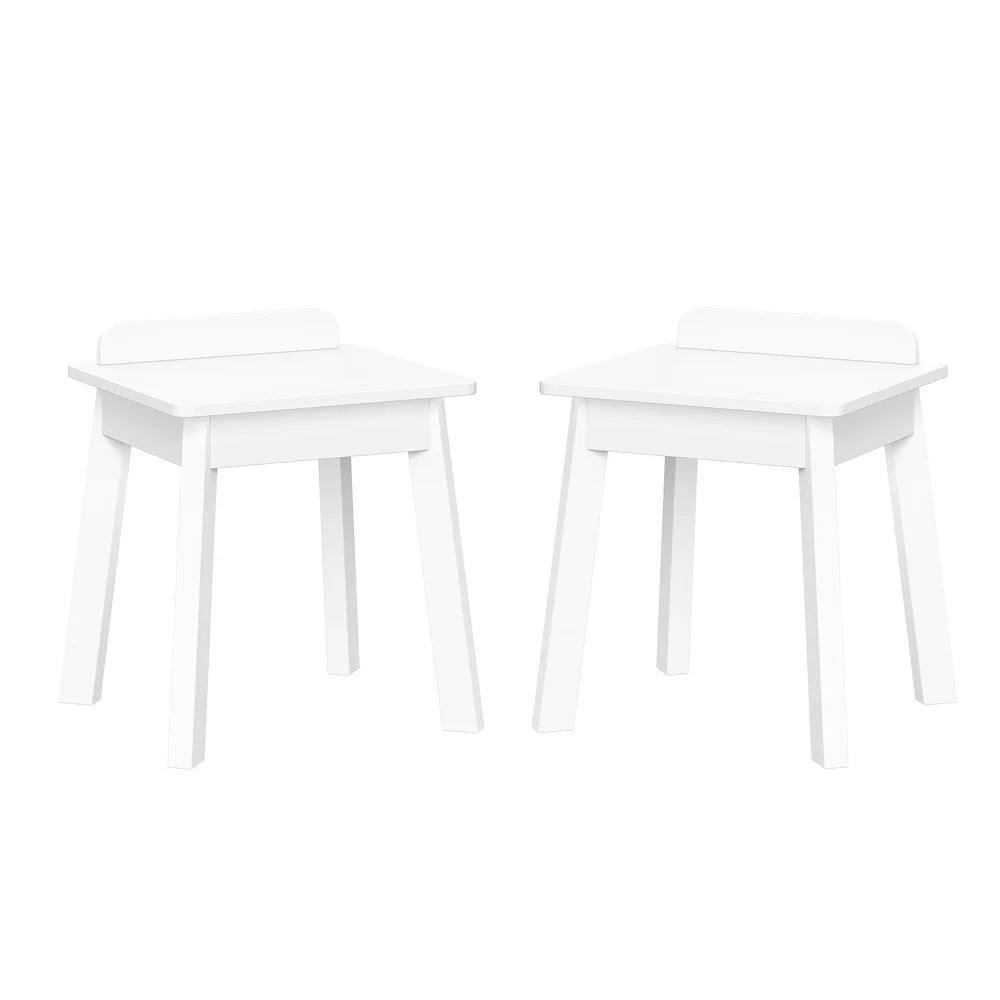 Kids 2pc Chair Set Sturdy Child Stools Playroom Nursery Indoor Use Durable MDF Construction Lightweight Easy to Move