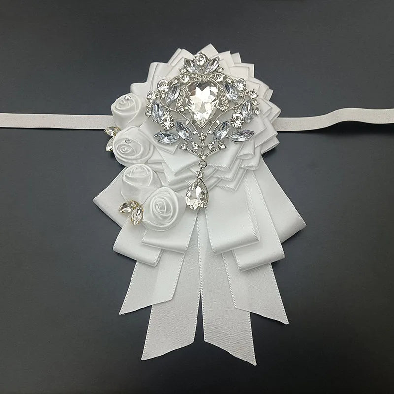 Luxury Handmade Jeweled Men’s Bow Tie | Premium Crystal Brooch Formal Wedding & Business Bow Tie