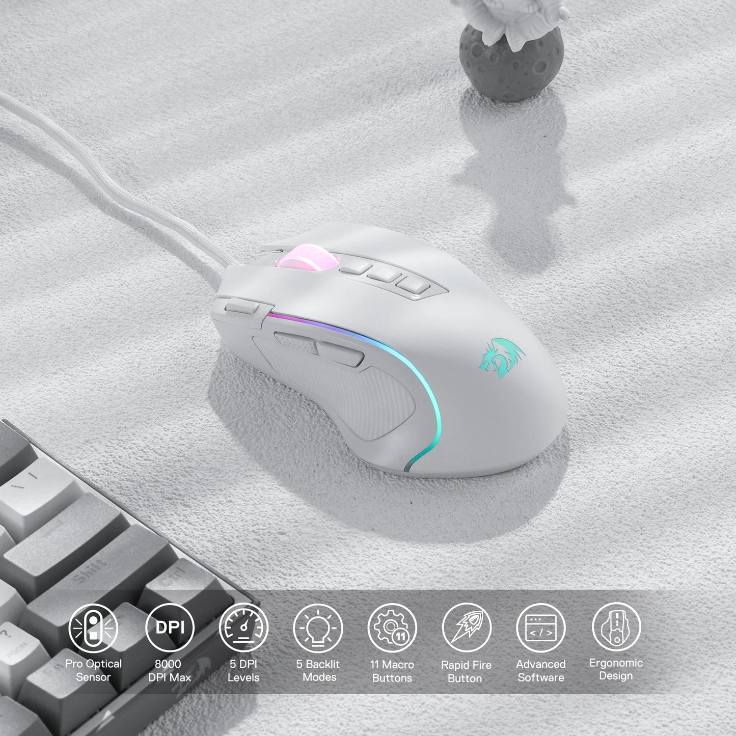 Rechargeable Wireless Ergonomic Mouse for Laptop & PC, Silent Click Bluetooth & 2.4GHz USB Mouse with Adjustable DPI