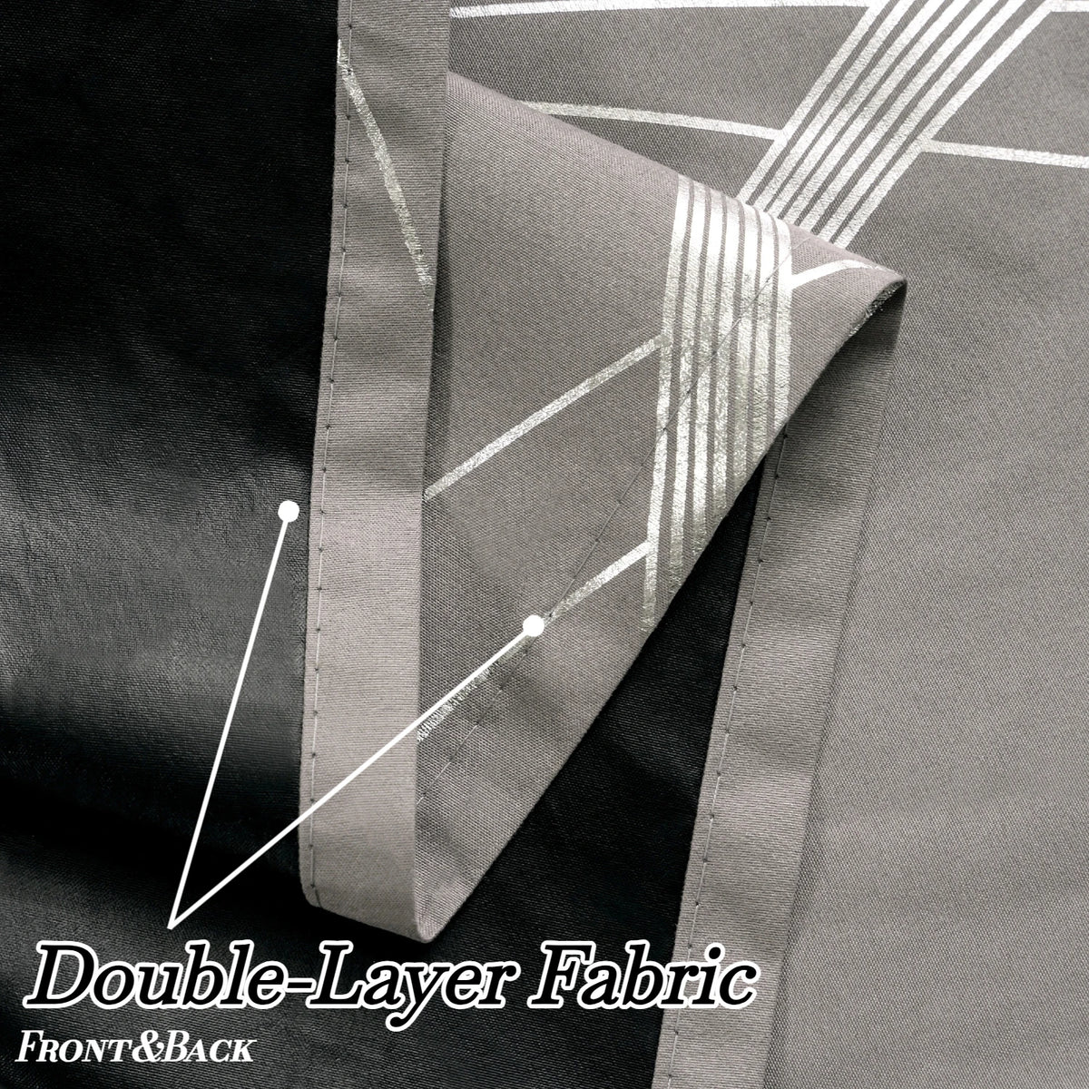 4-Panel Silver Foil Blackout Curtains | Heavy Window Panel Set