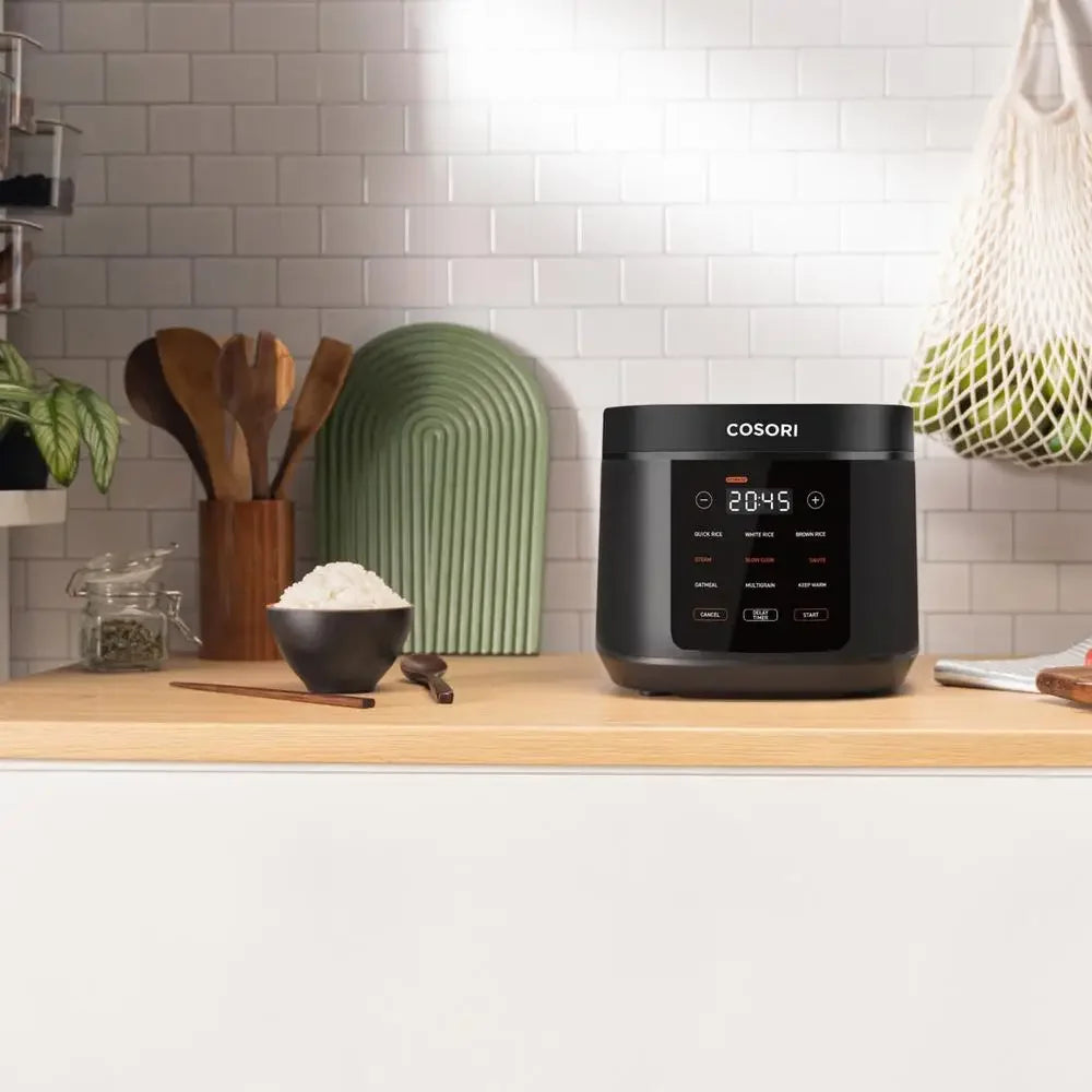 10-Cup Rice Cooker 9-in-1 Cooking Functions Adjustable Temperature Automatic Shut-Off Nonstick Inner Pot Dishwasher Safe