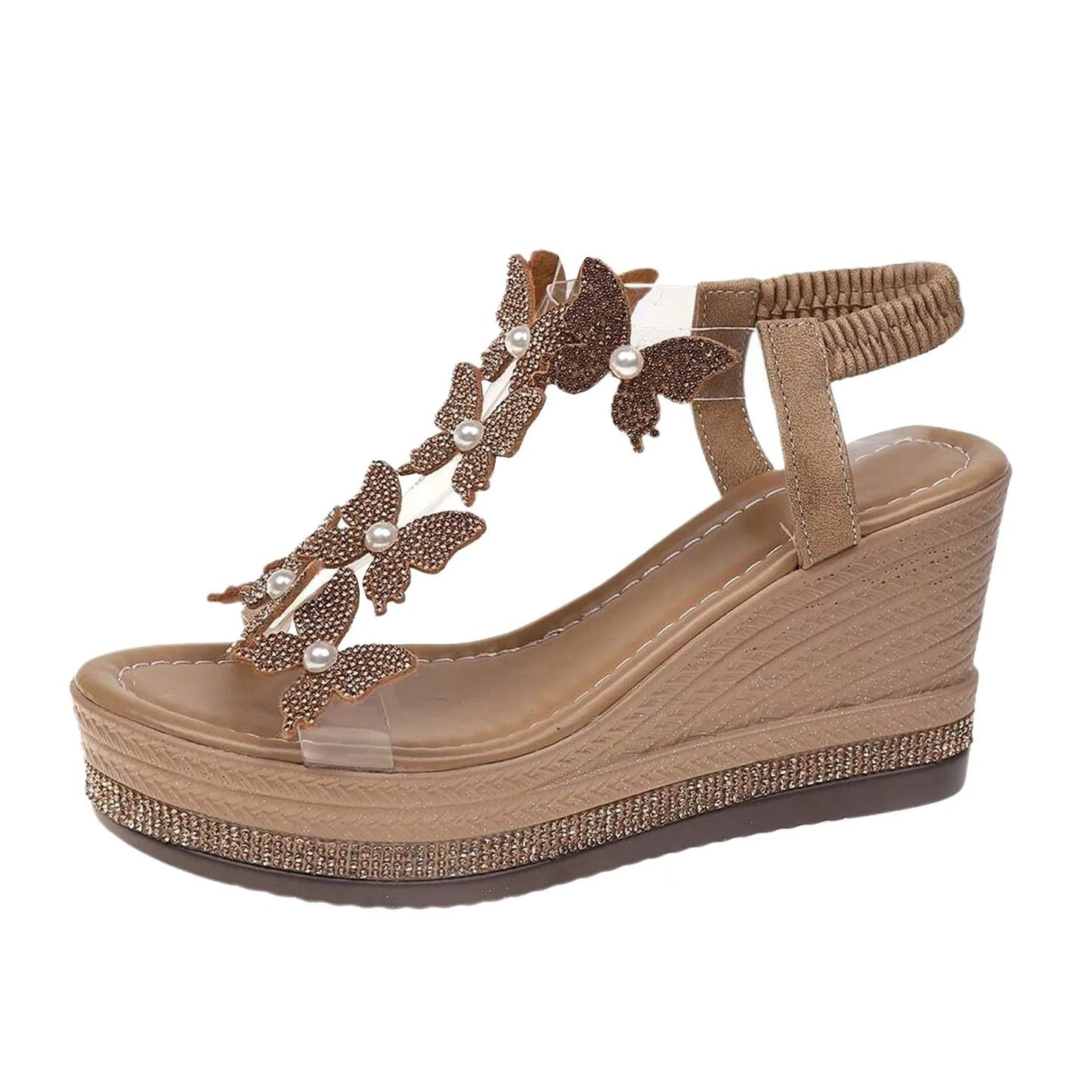 Elegant Butterfly Wedge Heel Sandals for Women