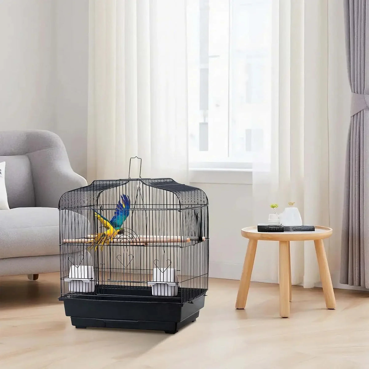 Portable Metal Bird Travel Cage with Carry Handle