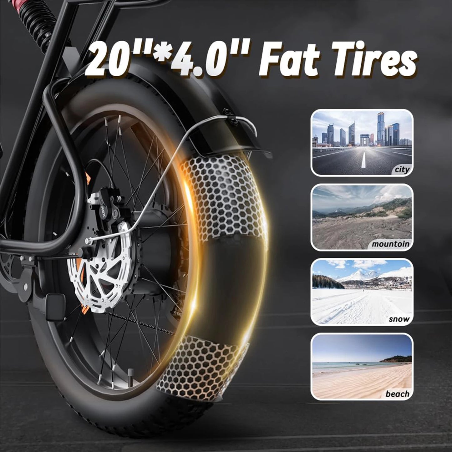 E10 Electric Bike 52V Dual Motors 35MPH Top Speed 160-Mile Range High-Capacity Battery Long-Distance Commuting for Adults