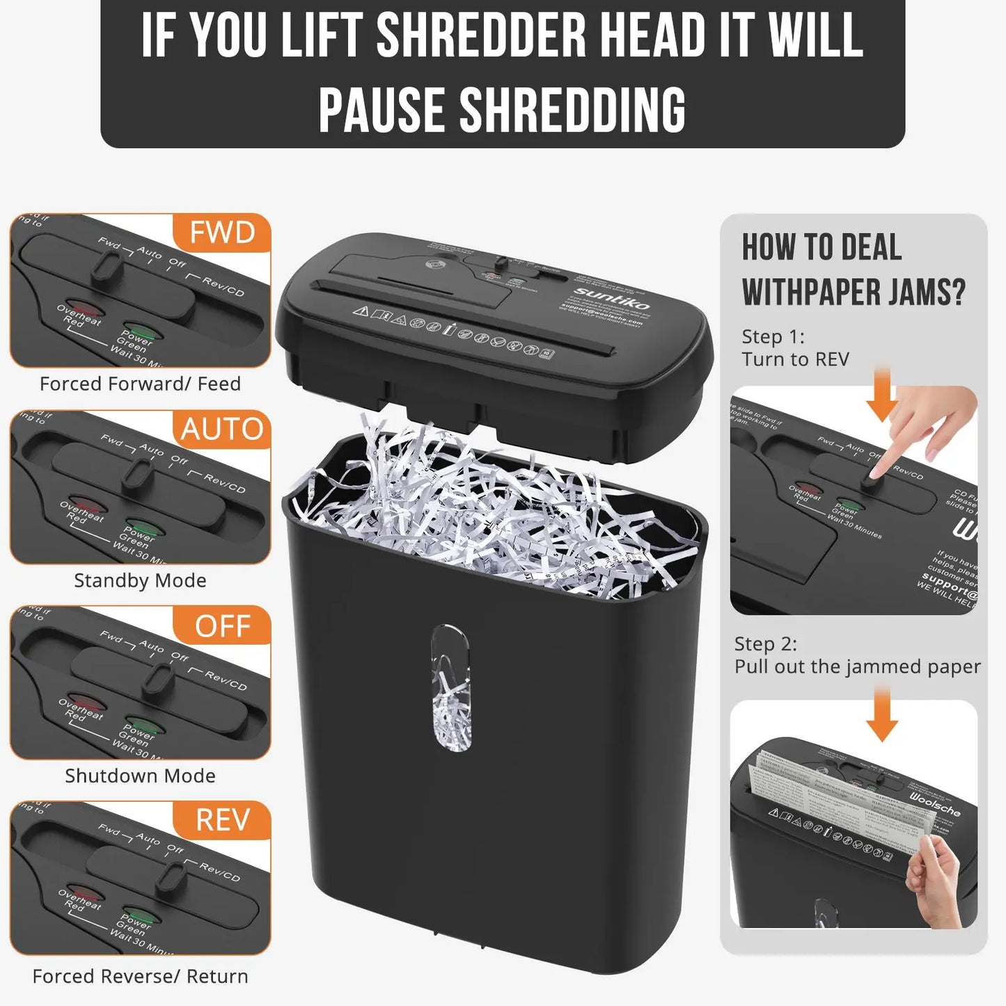 10-Sheet Strip-Cut Paper Shredder for Home & Office. P-2 Security