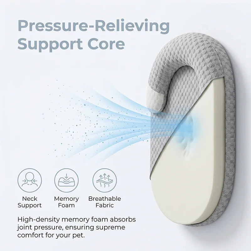 Self Cooling Plush Pet Bed for Dogs & Cats . Soft Round Calming Bed with Washable Cover