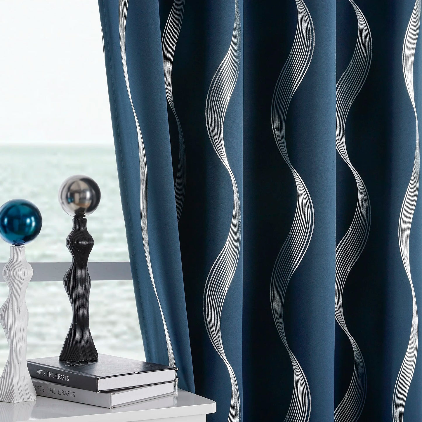 Luxury Blackout Wave Curtain Panel Set
