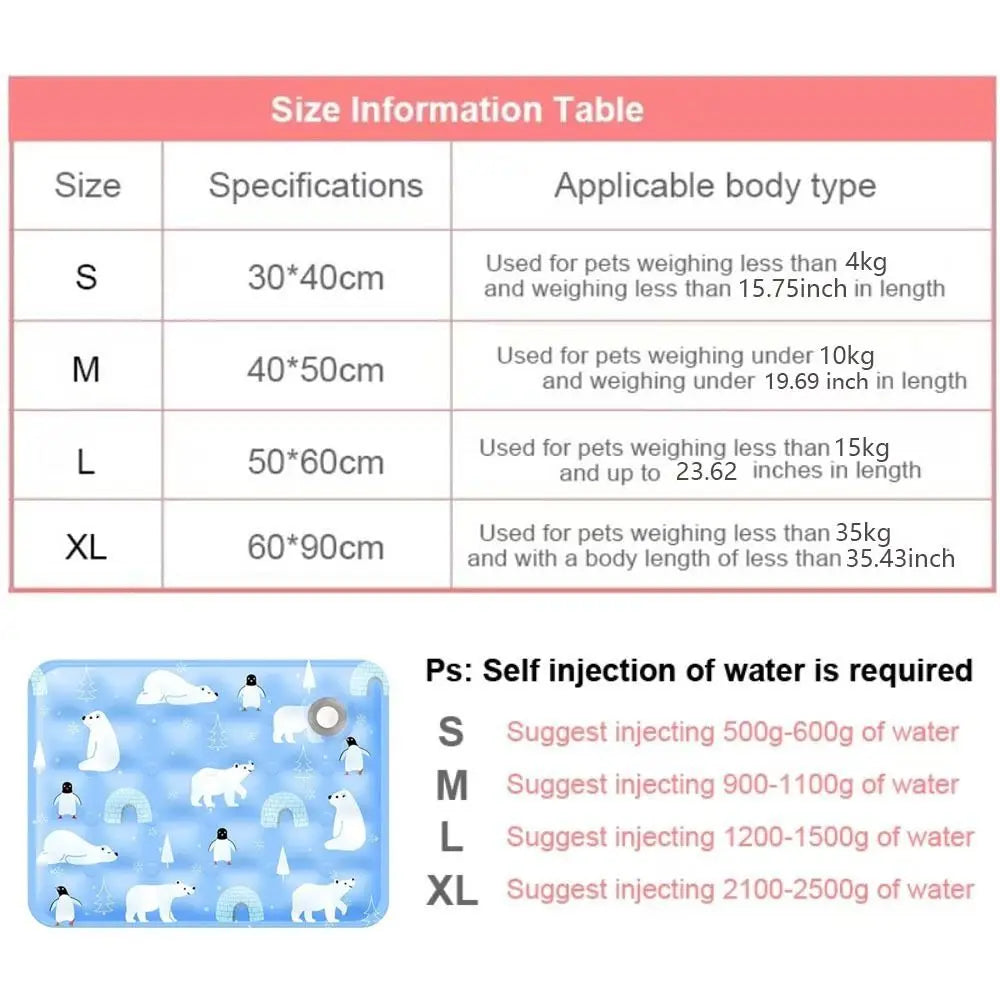 Self Activated Ice Gel Cooling Mat for Dogs & Cats.Reusable Washable Summer Pet Cooling Pad