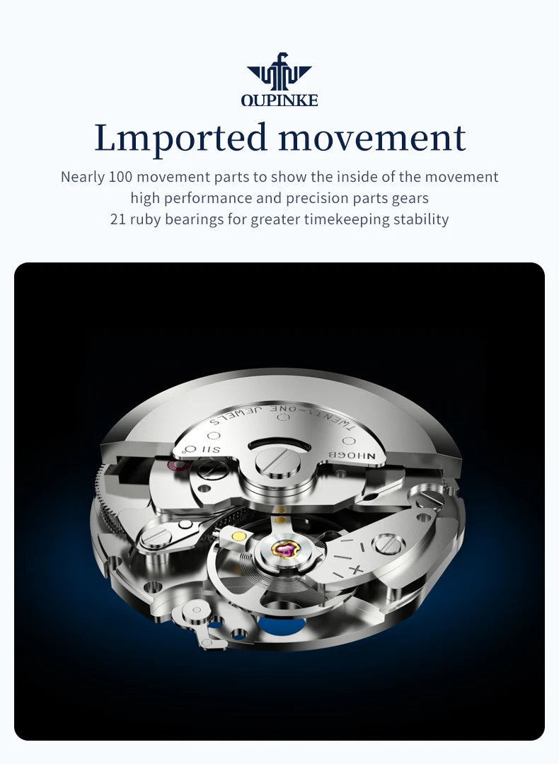 OUPINKE 3283 Luxury Woman Watch Japan Automatic Mechanical Wristwatches Elegant Ceramics Strap Waterproof Ladies Dress Watches