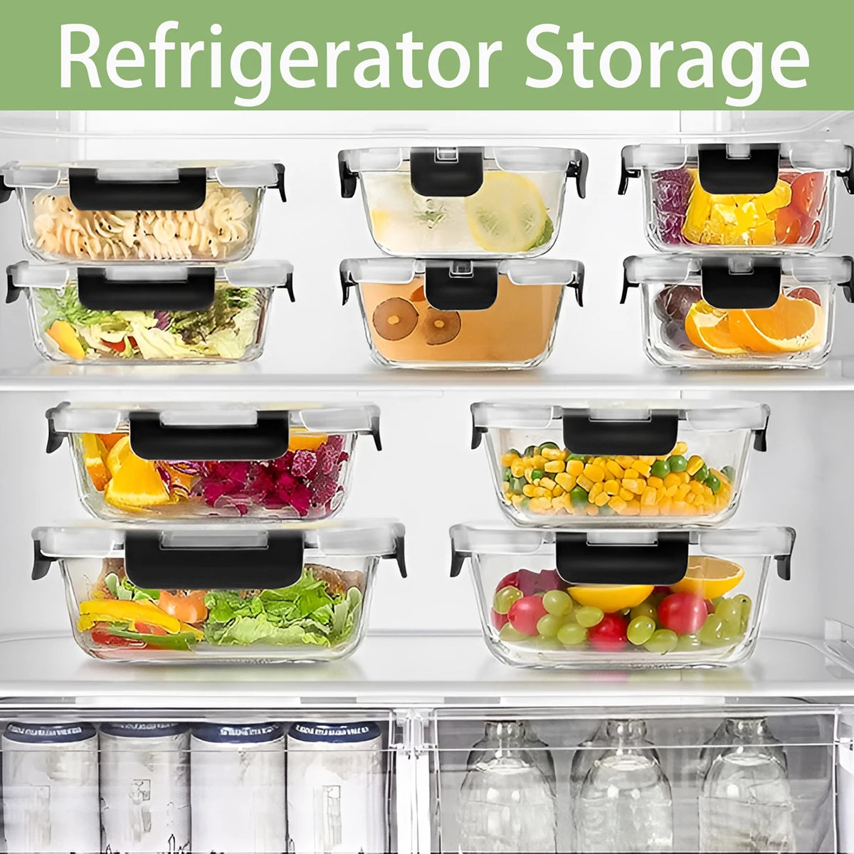12-Piece Reusable Food Storage Container Set with Airtight Lids