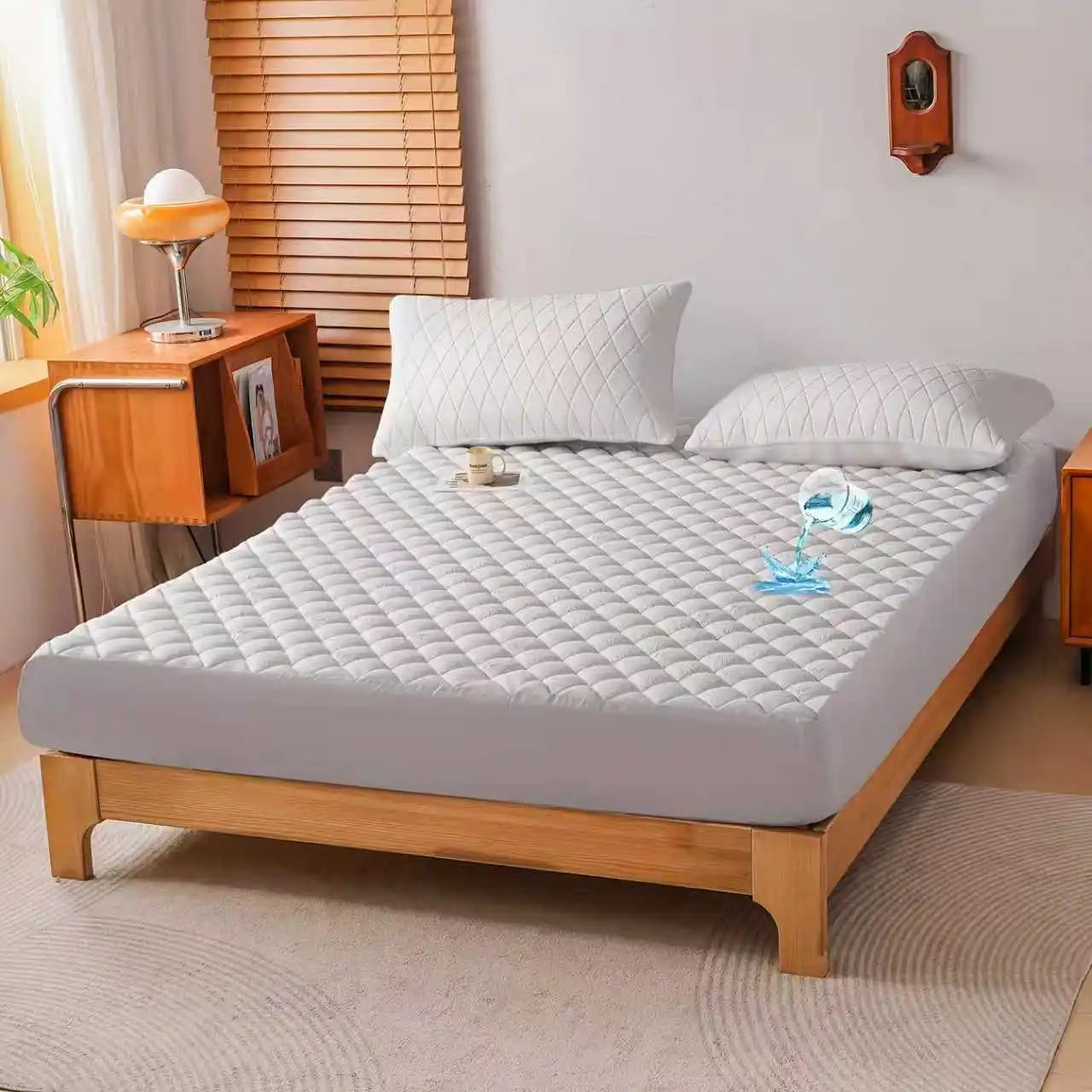 3D Air Fabric Waterproof Mattress Protector. Soft Breathable Mattress Cover