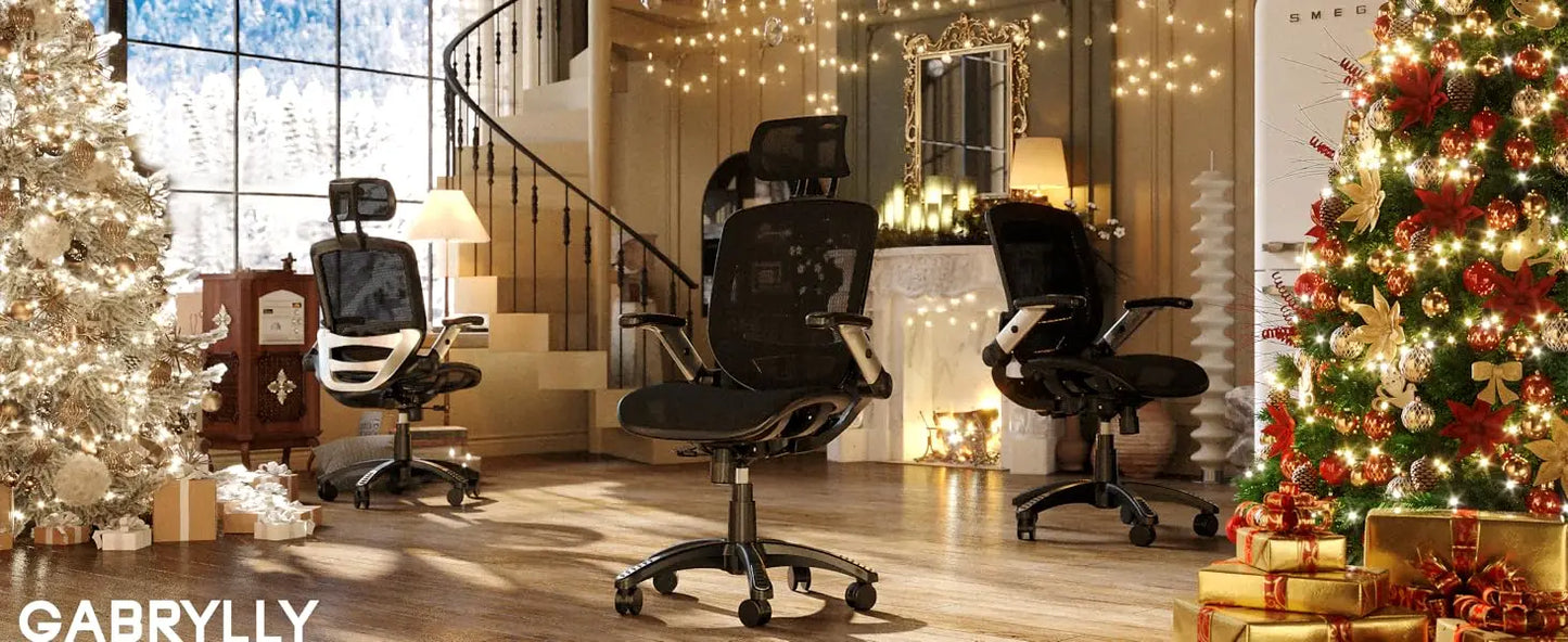 Ergonomic High Back Office Chair with Headrest & Flip Up Arms