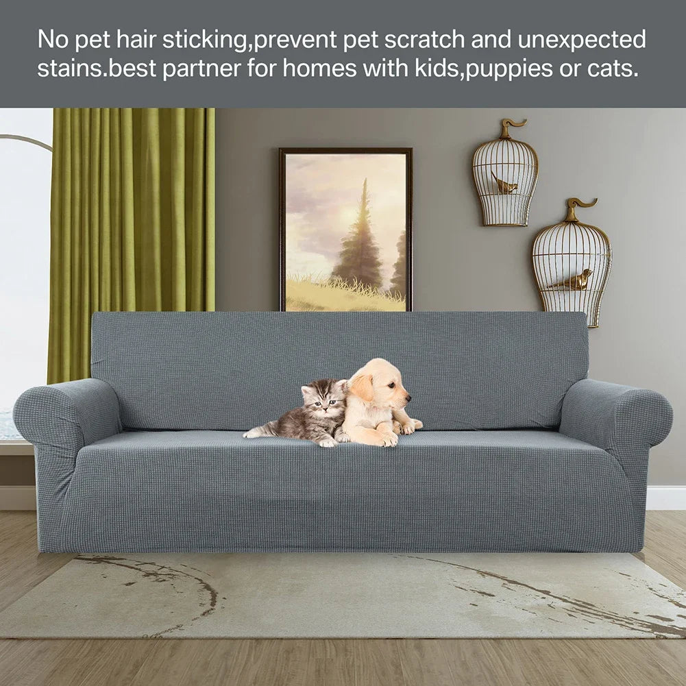 Jacquard Stretch Couch Cover Universal Sofa Covers Dog Cat Pets Friendly Washable Furniture Protector Fitted Sofa Slipcovers